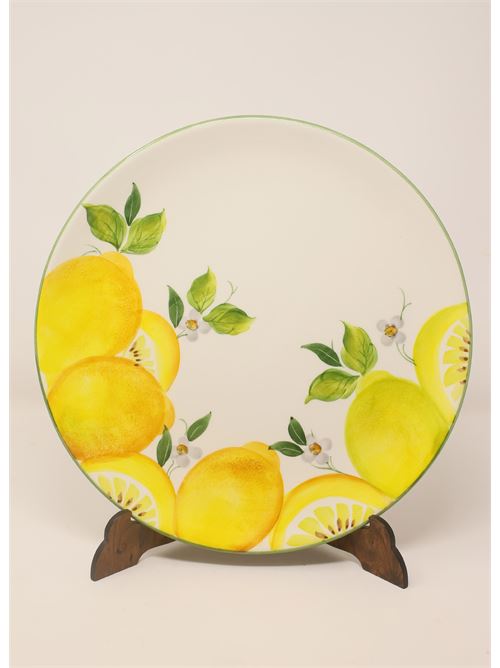 piatto piano decorato con limoni L'Oasi ceramiche | PIATTOPIANOLIMONILIMONI